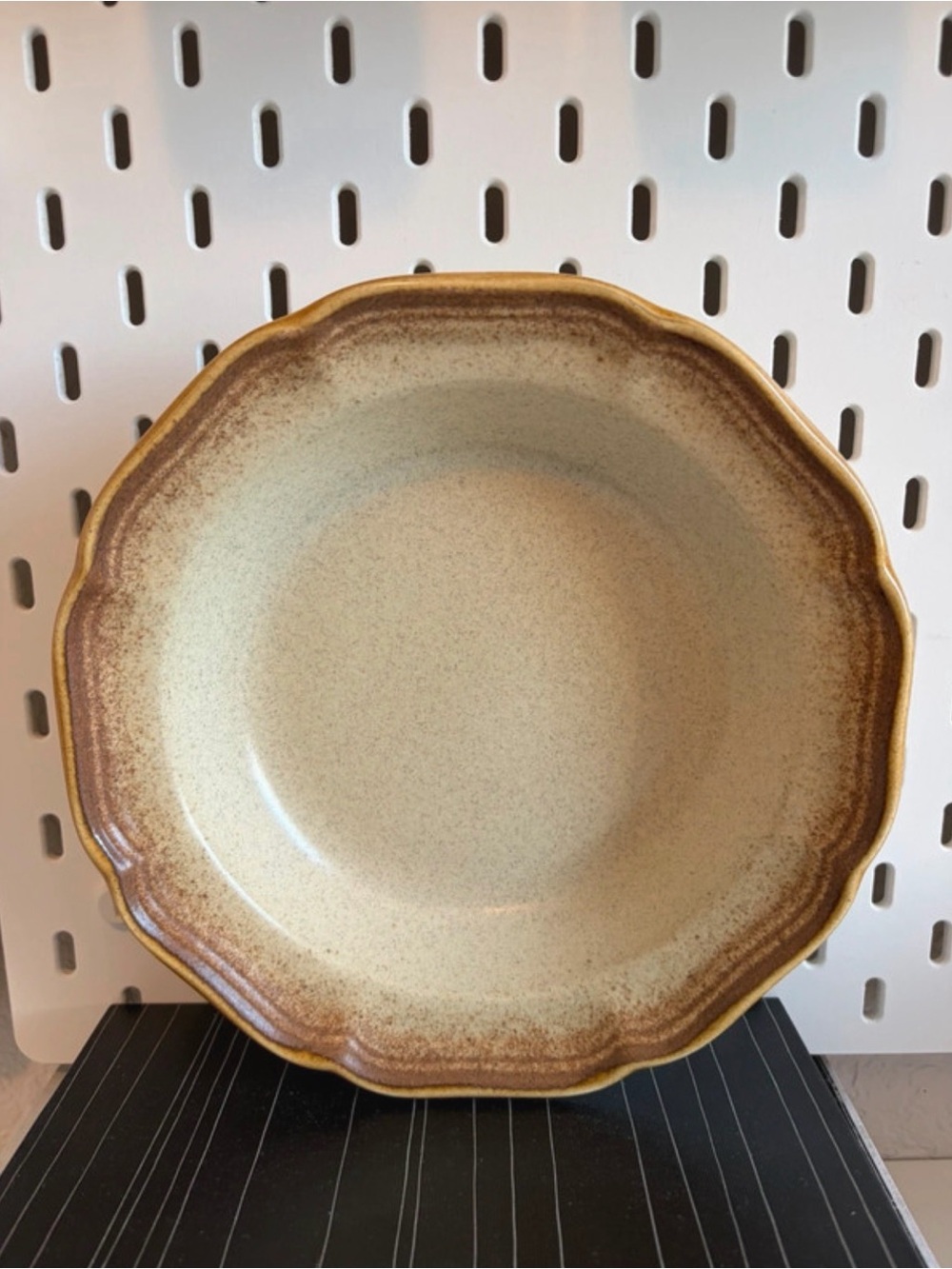 8.5 inch Mikasa Whole Wheat brown and cream speckled bowl